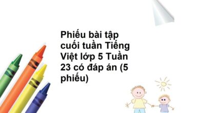 Phiếu bài tập cuối tuần Tiếng Việt lớp 5 Tuần 23 có đáp án (5 phiếu)