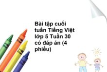 Phiếu bài tập cuối tuần Tiếng Việt lớp 5 Tuần 30 có đáp án (5 phiếu)