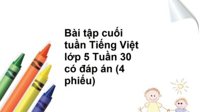 Phiếu bài tập cuối tuần Tiếng Việt lớp 5 Tuần 30 có đáp án (5 phiếu)
