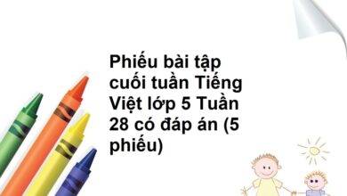 Phiếu bài tập cuối tuần Tiếng Việt lớp 5 Tuần 28 có đáp án (5 phiếu)