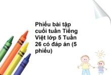 Phiếu bài tập cuối tuần Tiếng Việt lớp 5 Tuần 26 có đáp án (5 phiếu)