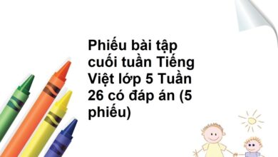 Phiếu bài tập cuối tuần Tiếng Việt lớp 5 Tuần 26 có đáp án (5 phiếu)