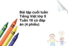Bài tập cuối tuần Tiếng Việt lớp 5 Tuần 18 có đáp án (4 phiếu)