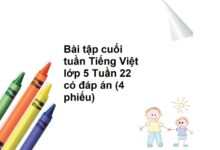 Bài tập cuối tuần Tiếng Việt lớp 5 Tuần 22 có đáp án (4 phiếu)