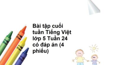 Bài tập cuối tuần Tiếng Việt lớp 5 Tuần 24 có đáp án (4 phiếu)