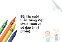 Bài tập cuối tuần Tiếng Việt lớp 5 Tuần 26 có đáp án (4 phiếu)
